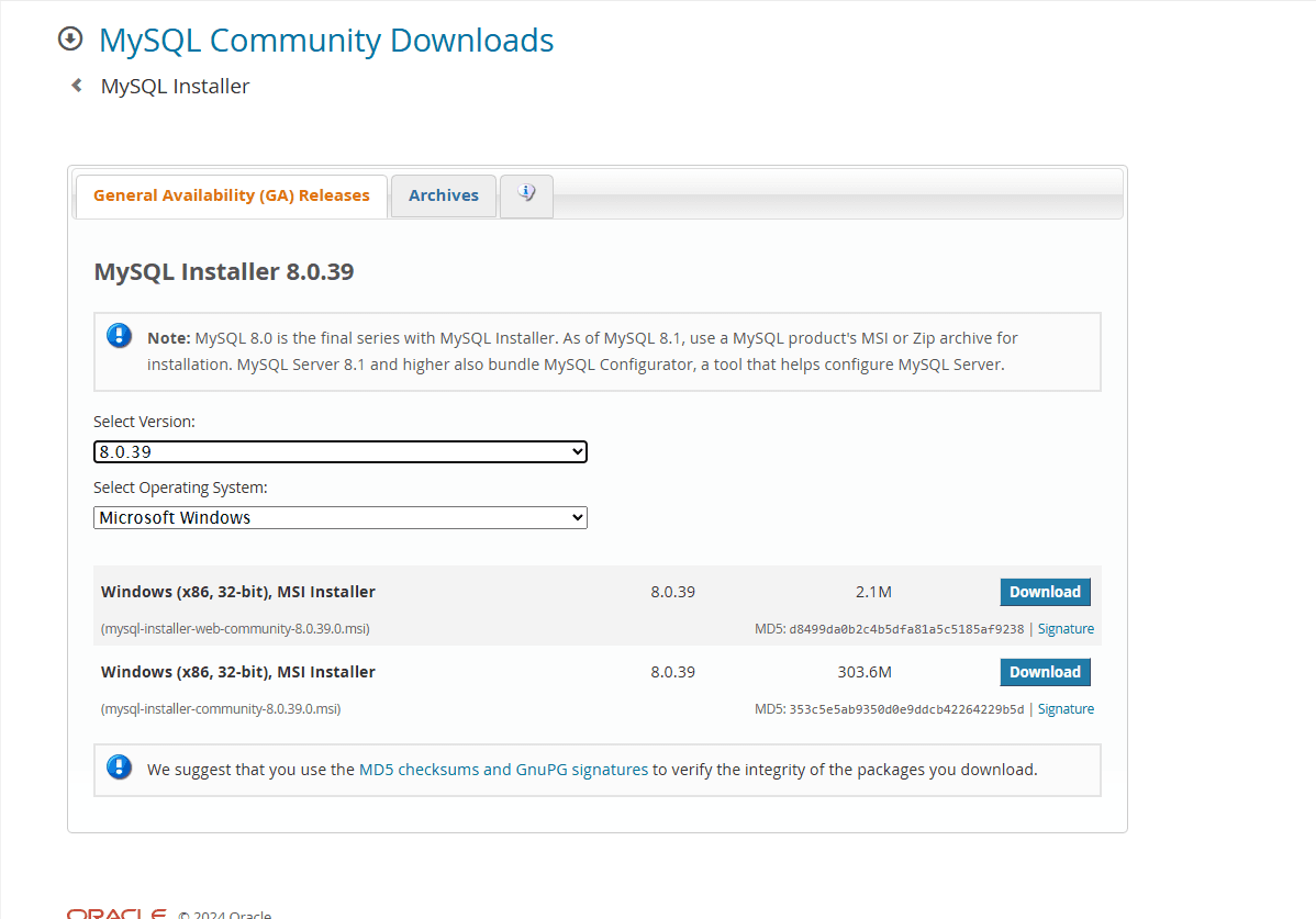 Install MySQL Server on Windows